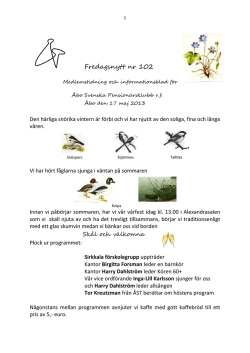 Fredagsnytt nr 102 - Åbo Svenska Pensionärsklubb
