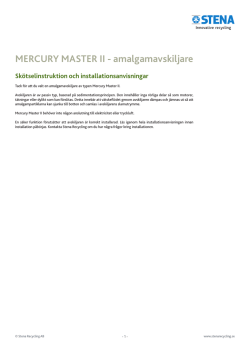 MERCURY MASTER II - amalgamavskiljare