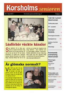 Korsholmssenioren nr 1 2011 - Korsholms Pensionärsförening