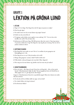 Lektion på Gröna Lund grupp 1 åk 7-9