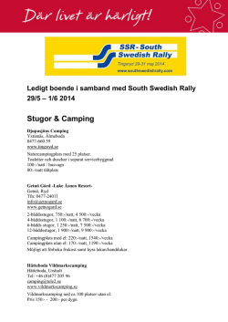 Sammanställning över boende till Sydsvenska rallyt