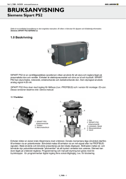 BRUKSANVISNING Siemens Sipart PS2