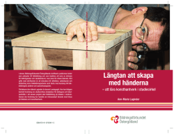 Längtan att skapa med händerna - Bildningsförbundet Östergötland