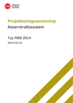 Projekteringsanvisningar reservkraftsystem Typ SRV 2005