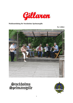 Gillaren nr 1 -2014 - Stockholms Spelmansgille