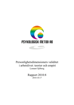 Rapp 2010 8 - Psykologisk metod