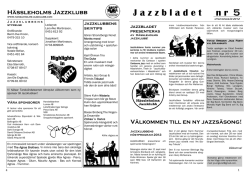 Jazzbladet Nr 5 2012 - Hässleholms Jazzklubb