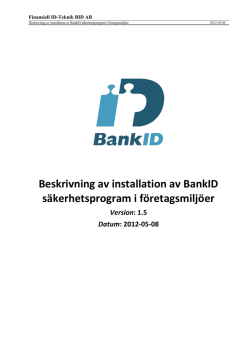 Beskrivning av installation av BankID säkerhetsprogram i