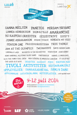 9-12 juli 2014 - Luleå Hamnfestival