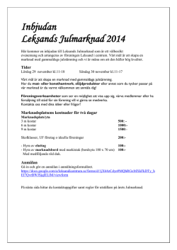 Inbjudan Leksand Julmarknad 2014