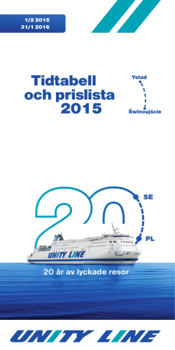 Tidtabell och prislista 2015