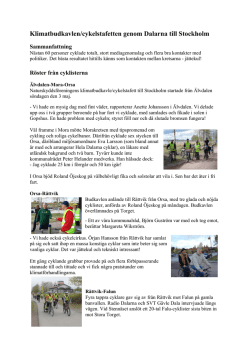 Klimatbudkavle/cykelstafett - Naturskyddsföreningen Dalarna