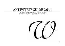 AKTIVITETSGUIDE 2011 - Ekosystemtekniksektionen