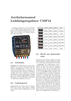 Användarmanual Laddningsregulator CMP12