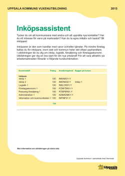 Information om Inköpsassistent (pdf) - Navet Utbildning