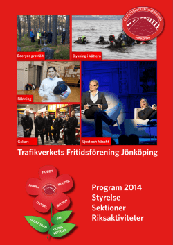 Programblad 2014 - Trafikverkets fritidsföreningar