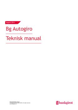 Bg Autogiro Teknisk manual