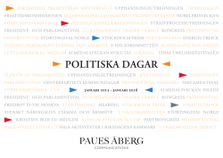 POLITISKA DAGAR - Paues Åberg Communications