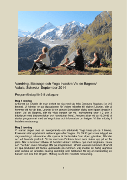Vandring, Spa och Yoga i vackra Val de Bagnes i cantonen