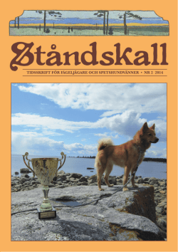 tidsskrift för fågeljägare och spetshundvänner • nr 2 2014