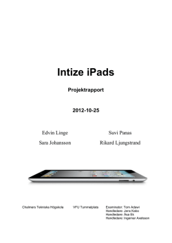Intize iPads – Projektrapport