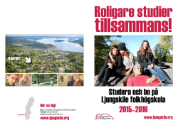Studera och bo på Ljungskile folkhögskola 2015–2016