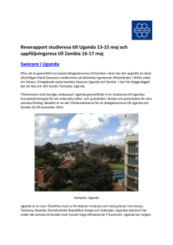 Reserapport studieresa till Uganda 13-15 maj och