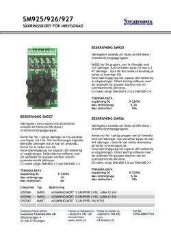 SM925-927 produktbl - Swansons Telemekanik AB