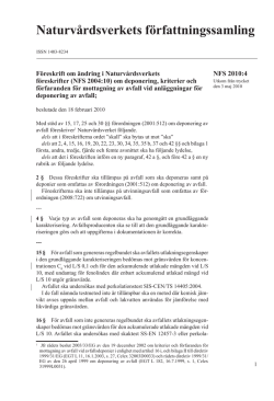 NFS 2010:4 Ändring i föreskrifter (NFS 2004:10