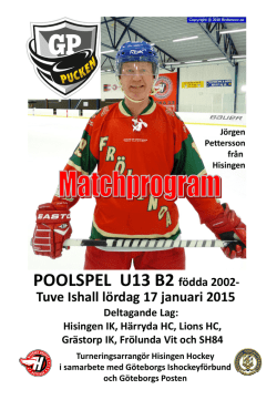 matchprogram U13 17/1 - Hisingens IK
