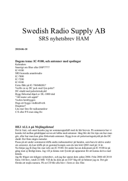 2010-06-10 - Swedish Radio Supply AB