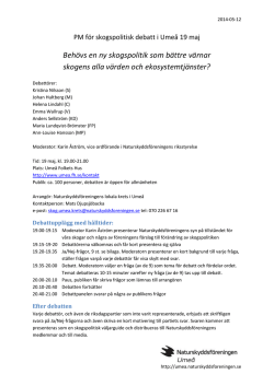debattprogrammet och frågorna - Naturskyddsföreningen i Umeå