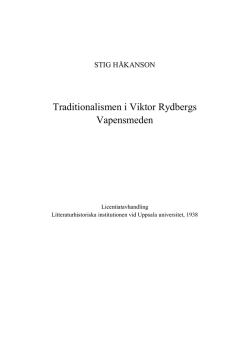 Traditionalismen i Viktor Rydbergs Vapensmeden