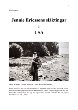 Jennie Erikssons släkt i Boston, USA
