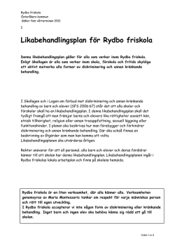 Rydbo Friskolas Likabehandlingsplan 2011/12