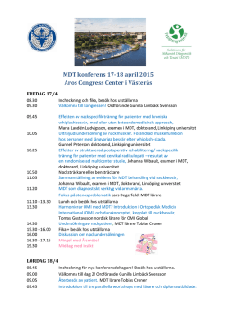 Konferensprogram MDT2015