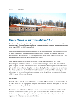 Nordic Genetics prövningsstation 10 år