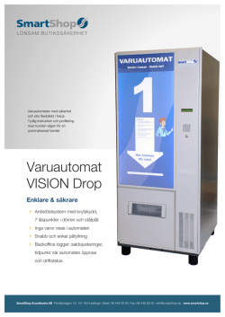 Varuautomat VISION Drop - produktblad