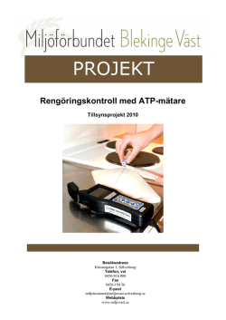 Rengöringskontroll med ATP-mätare