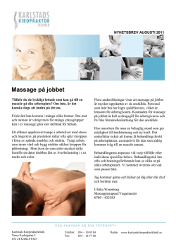 Massage på jobbet - Karlstad Kiropraktorklinik