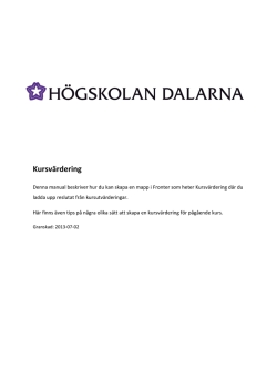 Kursvärdering - Högskolan Dalarna
