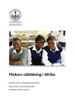 Flickors utbildning i Afrika 2012 (1 MB, pdf)