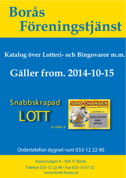 Katalog 2014 - Borås Föreningstjänst