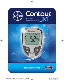 Bruksanvisning CONTOUR XT - Bayer Diabetes Care