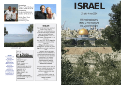 ISRAEL - Duveskogs Reseservice