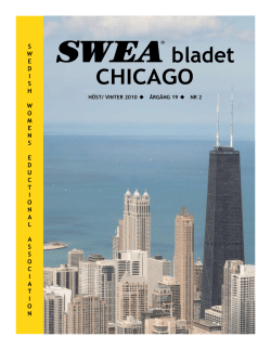 Sweabladet höst 2010 - Chicago