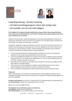 Ledarskapsträning - Somatic Coaching – ett
