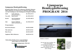 Ljungsarps Hembygdsförening PROGRAM 2014