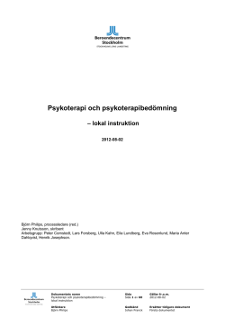 Psykoterapi och psykoterapibedömning - SN-DD