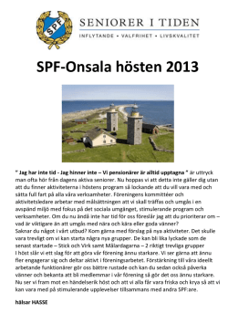 SPF-Onsala hösten 2013